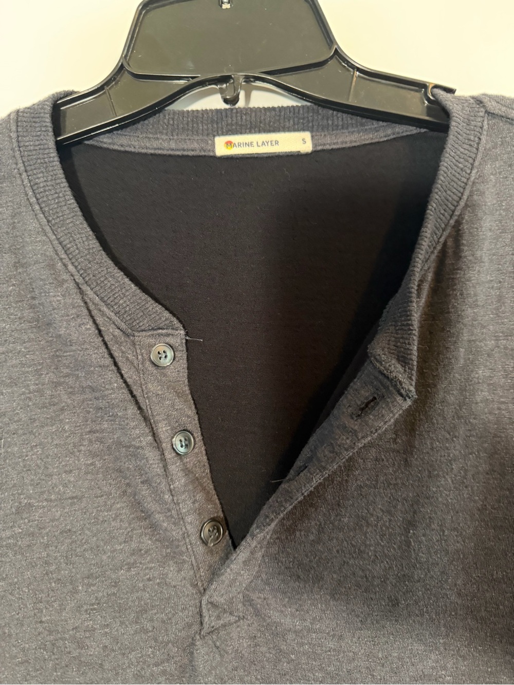 Marine Layer Men's Long-Sleeve Henley - Charcoal Gray - Picture 3 of 7
